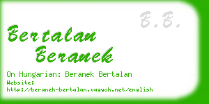 bertalan beranek business card